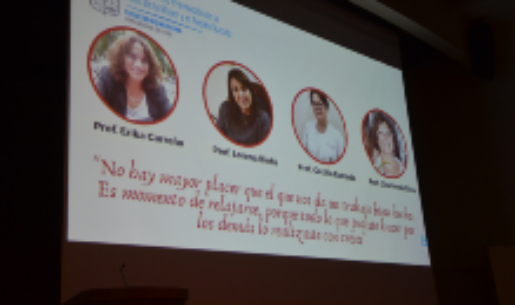 Las profesoras Érika Carreño, Lorena Binfa, Cecilia Estrada y Gioconda Silva se acogieron al proceso de jubilación y fueron homenajeadas por la comunidad del Departamento de Promoción de la Salud de la Mujer y el Recién Nacido.