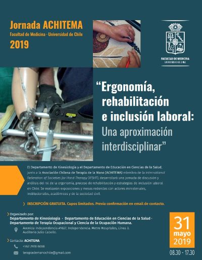 Jornada "Ergonomía, rehabilitación en extremidad superior e inclusión laboral: Una aproximación interdisciplinar"