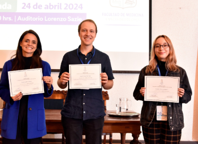 Los autores de los trabajos ganadores en la jornada son Verónica de la Maza, Juan Pablo del Río y Camila Cabrera