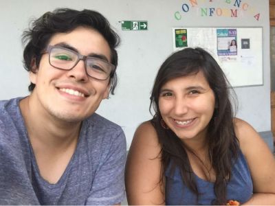Héctor Kemble y Camila Fuenzalida, de la ONG "Duda Sheshual". 