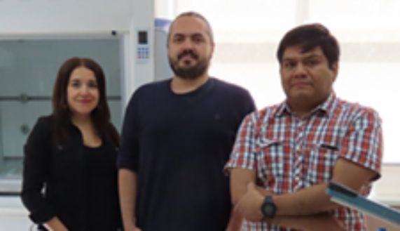 Profesora Bárbara Echiburú y los doctores Nicolás Crisosto y Manuel Maliqueo, del laboratorio de Endocrinología y Metabolismo del Departamento de Medicina Interna Occidente.
